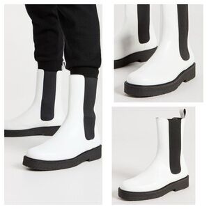STAUD Palamino White Leather Black Gore Ankle Chelsea Boots size 36 US 6 NWB